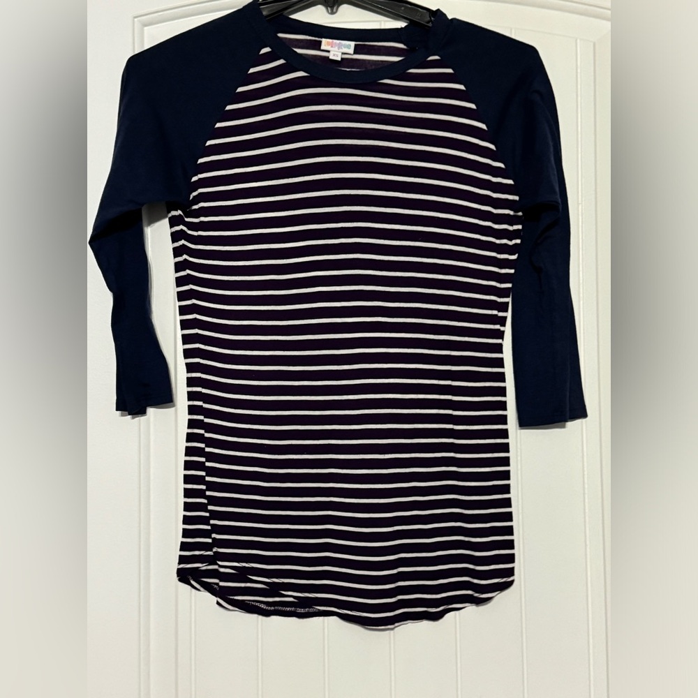 Lularoe Purple Blue Striped Shirt XS